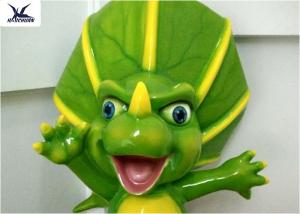 China Green Customized Cartoon Fiberglass Dinosaur Statue School Educational Display wholesale