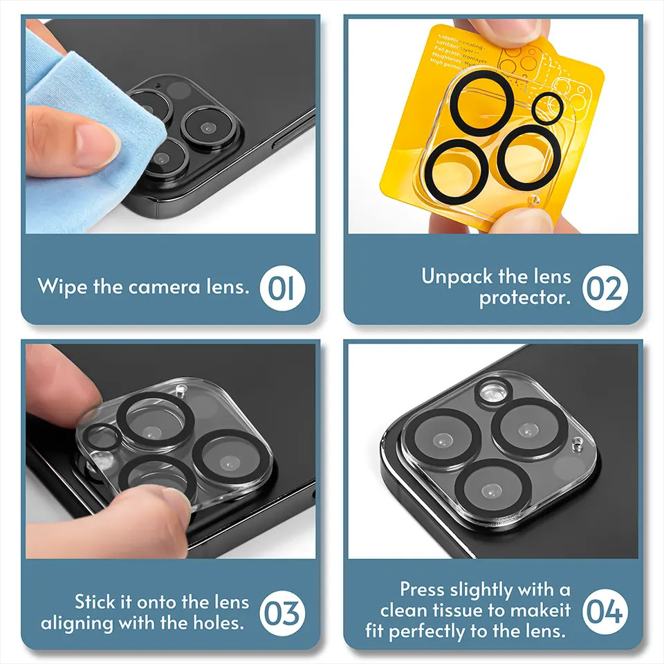 Luminous Anti Scratch Camera Lens Protector For IPhone 13 14 Pro