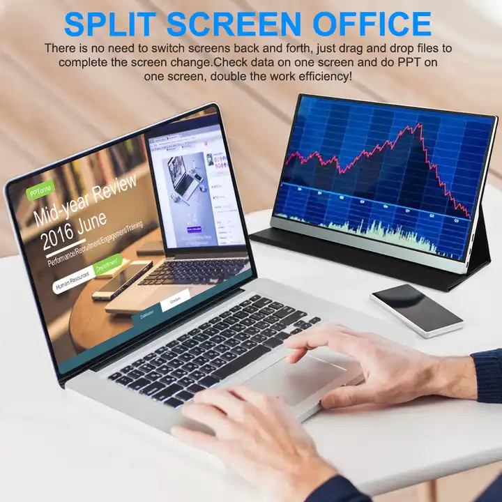 18.5" Lcd Portable Touch Monitor 100Hz With Screen Holder Stand For Mini PC Phone Xbox PS4 PS5 Switch
