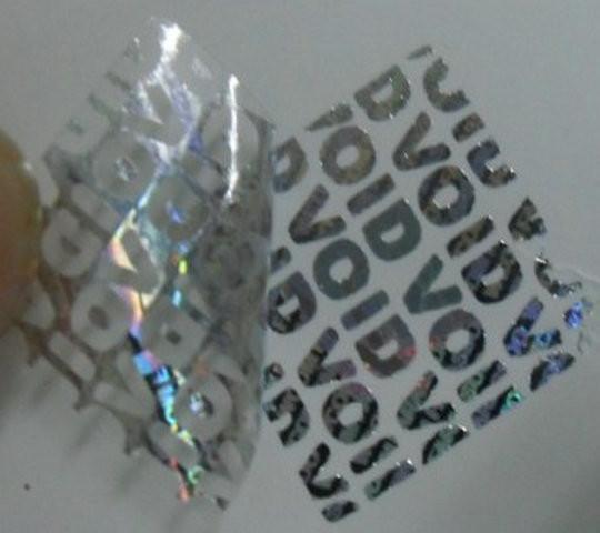 Quality Void Self Adhesive Hologram Security Labels Environmentally Friendly Material for sale