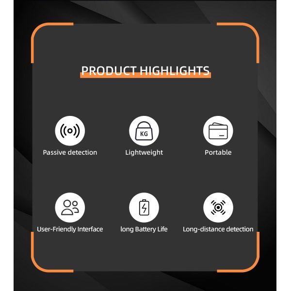 Wearable Drone Detector 300MHz-6000MHz | Portable UAV Signal Detection, FPV Drone Protection, Long Battery Life 5000mAh, Security & Surveillance,