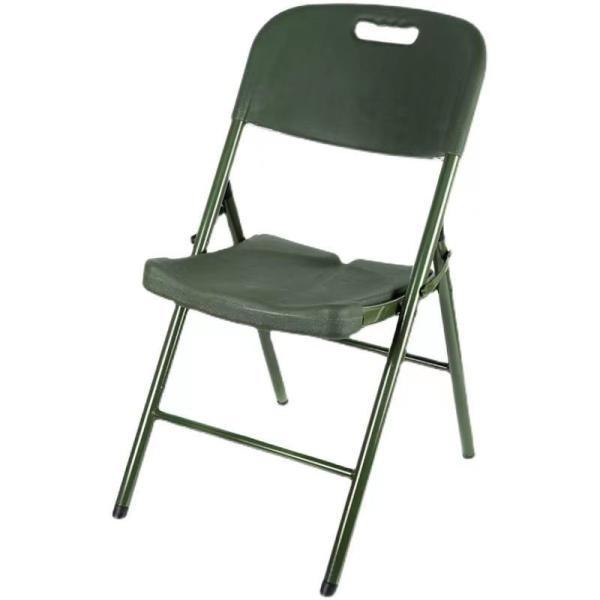 Quality Outdoor Field Blow Molding Chair Camping Lightweight Military Green Conference Folding Simple Military for sale