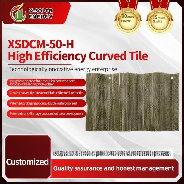 Quality 25A Max. Fuse Current XSDCM-50-H Curved Photovoltaic Solar Tiles for Modern Architectural Designs for sale