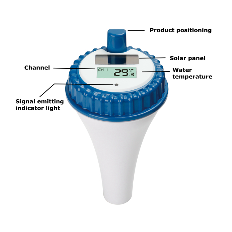 Indoor And Outdoor Solar Energy Digital Thermometer For Swimming Pool Spa Tub Aquarium