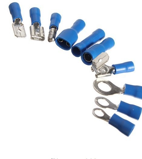 480pcs Insulated Terminals Electrical Crimp Connector Butt Spade Ring Fork With Storage Box
