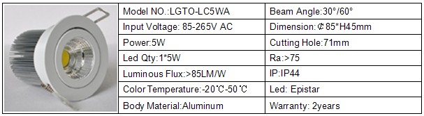 Ceiling led downlight lamp for use