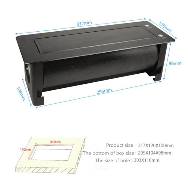 Multi - Functional Clamshell Flip Up Sockets / Office Desk Mounted Electrical Outlet