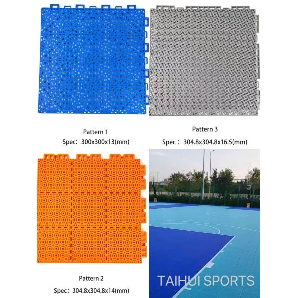 Eco-Friendly PP Interlocking Tile flooring installation showing interlocking design and surface texture