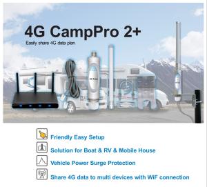 China Campro LTE 4G Signal Amplifier , Universal WiFi Range Extender Kit For Caravan on sale