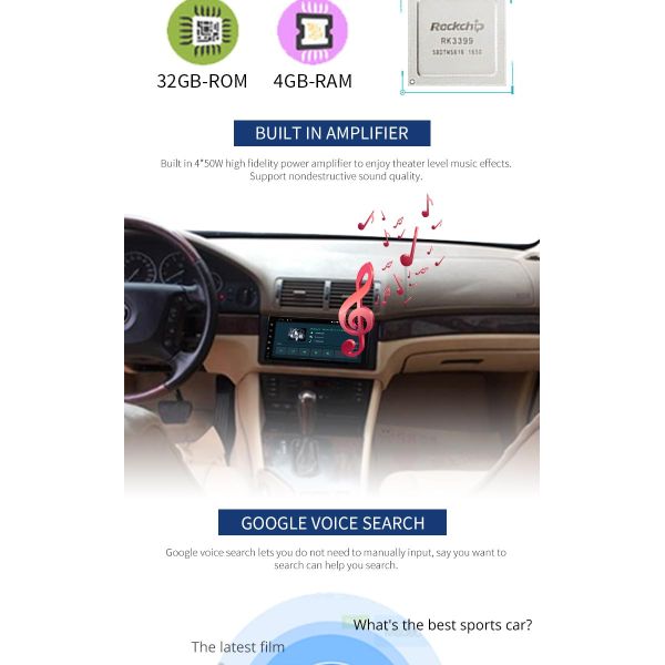 9 Inch Android 8.1 Car BMW GPS DVD Player With SD FM MP4 MP3 USB AUX