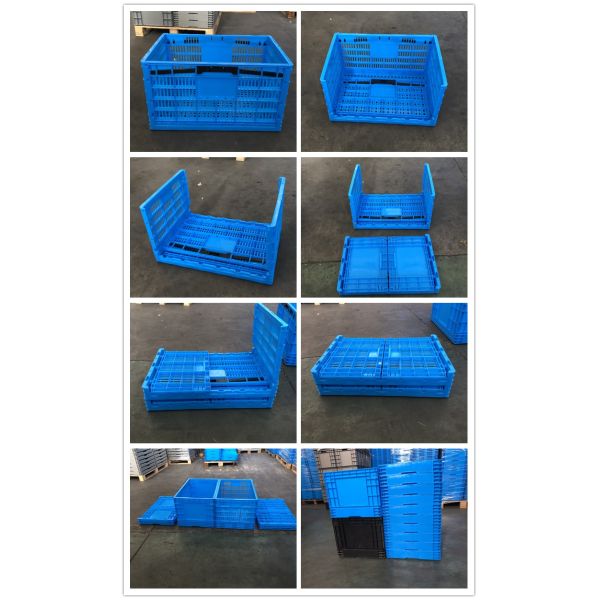 PP Utility Distribution Collapsible Plastic Folding Crate For Supermarket / Home Storage