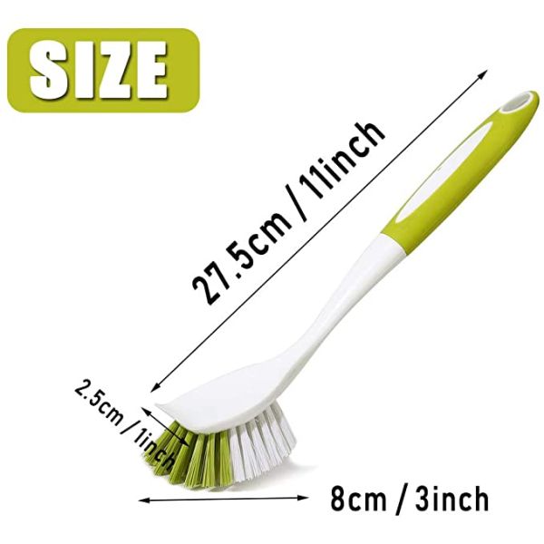3 Pack Kitchen Scrub Brushes Long Handle For Dish