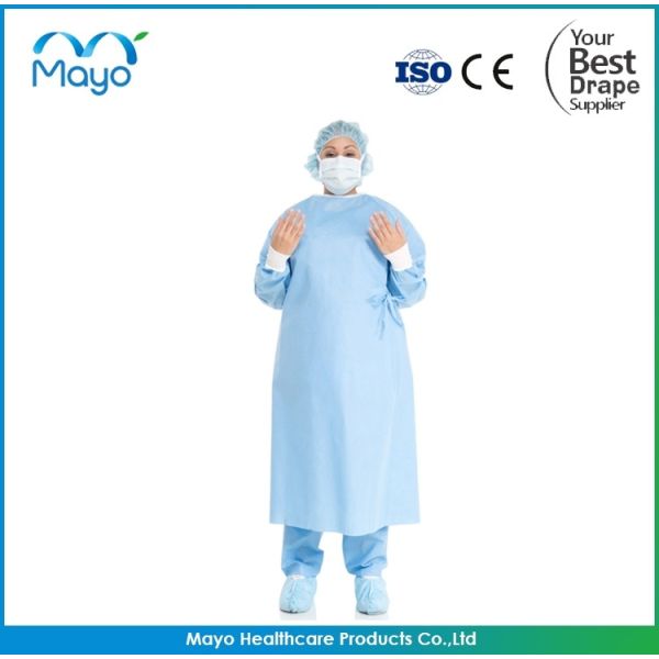 Spunlace Medium Sterile Surgical Gowns Blue SMMS Surgical Gown