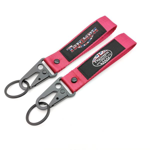 Quality ​​Custom Union Jack Rider Strap - Rebellious Pink Weave + Rivet-Reinforced Edges - Wear Your British Boldness​ for sale