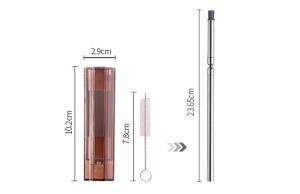 China Eco Friendly Portable 8mm Stainless Steel Collapsible Straw wholesale