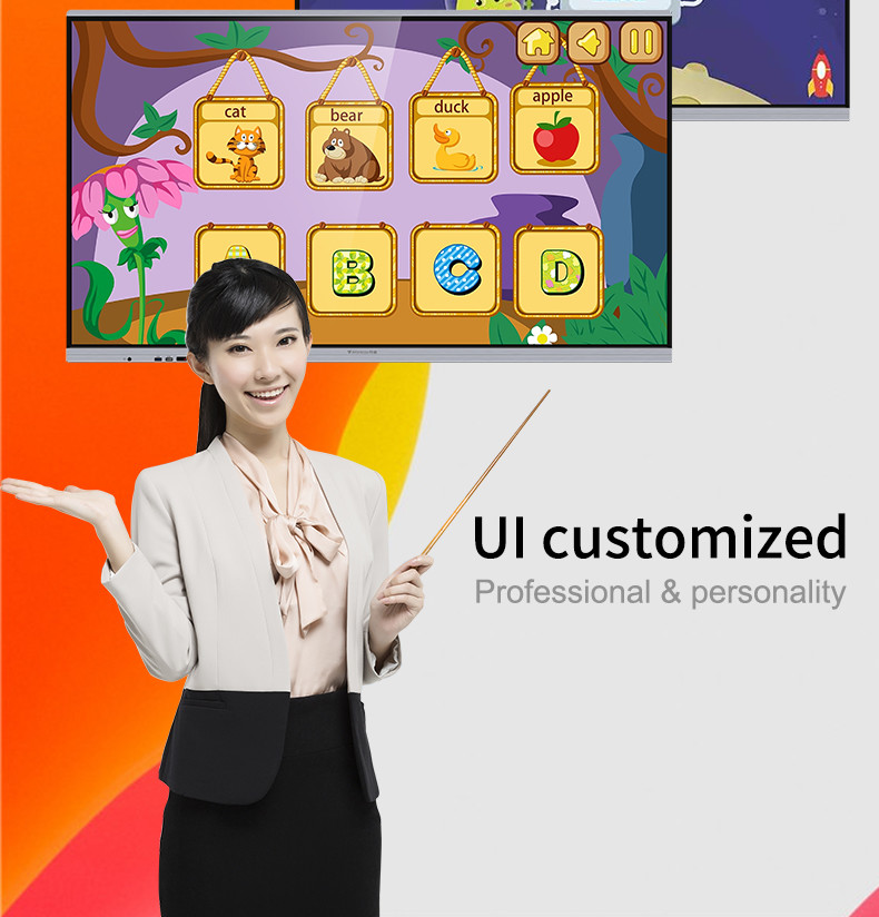 All In One LCD Interactive Whiteboard 86 Inch Teaching Use 4K Display Touch