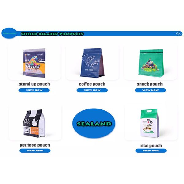 Empty Coffee Flat Bottom Resealable Plastic Pouch Customized 8 Sides Seal