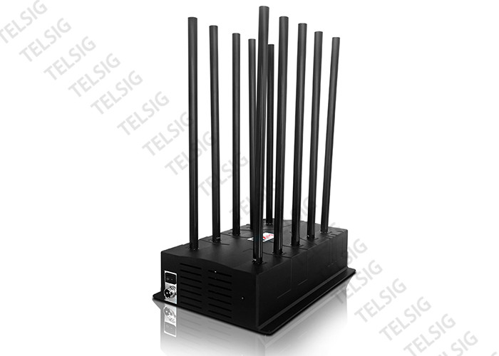 24 Hours 100W High Power Mobile Phone Jammer 10 Antenna Adjustable With AC Adapter