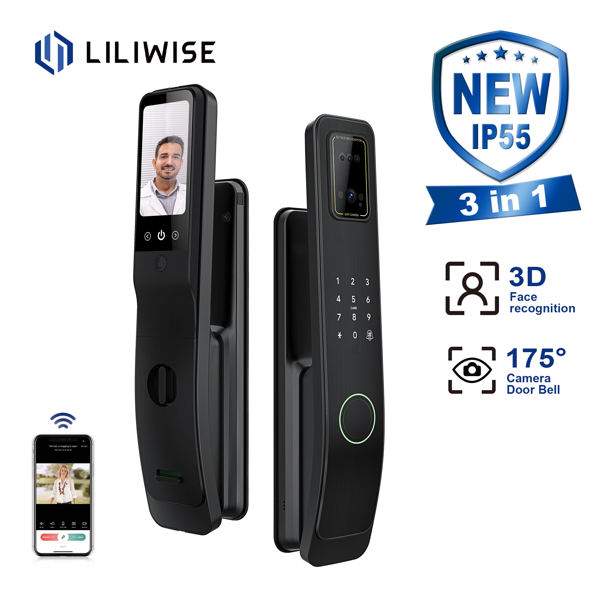 Face Scanning Smart Digital Door Lock With FPC Fingerprint Reader