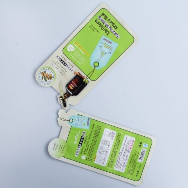 Cosmetic facial mask special shaped pouch face mask packaging bag moisture proof plastic pouch