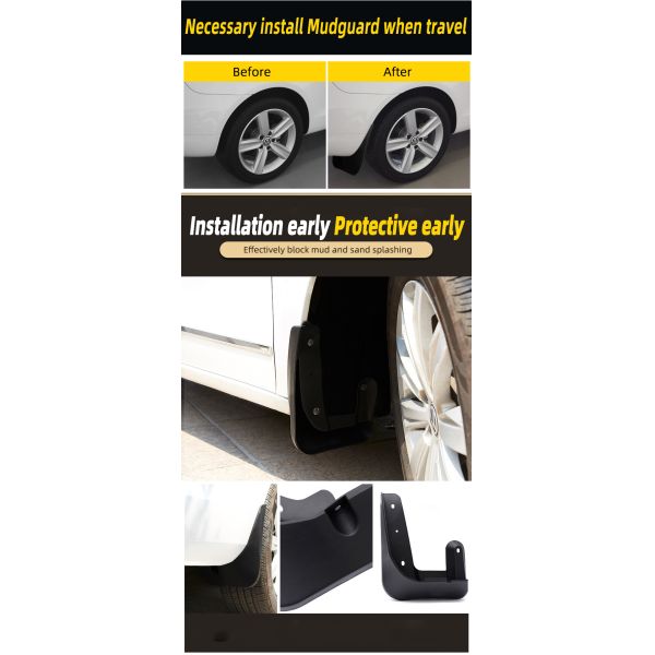 OEM Pvc Dustproof Volkswagen Tiguan Mud Flaps No Drill Installation