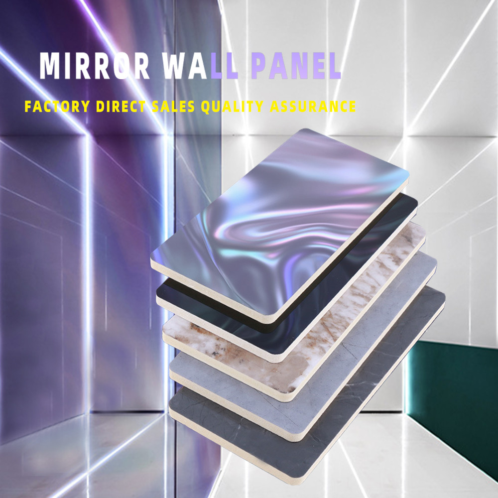 Interior Decorative 5mm Mirror Wood Wall Paneling PVC Wall Panel
