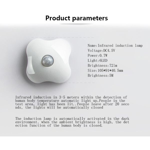 Mini Size Intelligent Induction Lamp Digital Sensor Head Energy Saving System