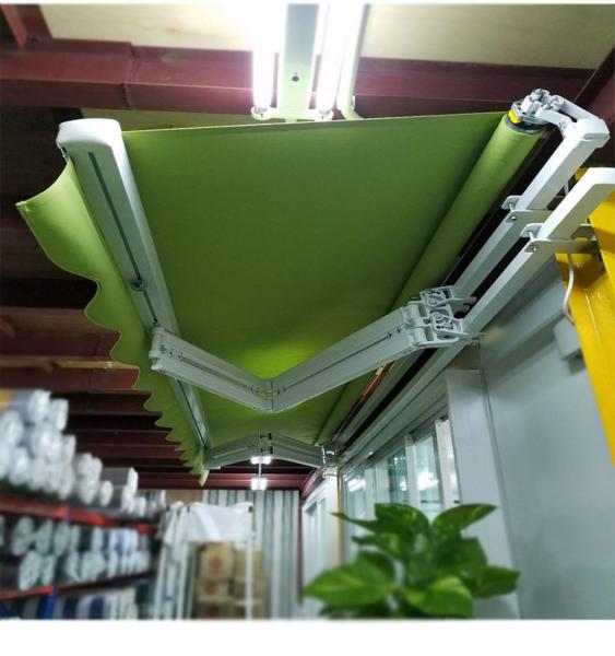 Hyperbolic arm telescopic awning, strong arms support awning