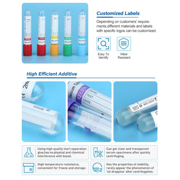 Edta Blood Sample Collection Vials Gel Clot Activator Tube