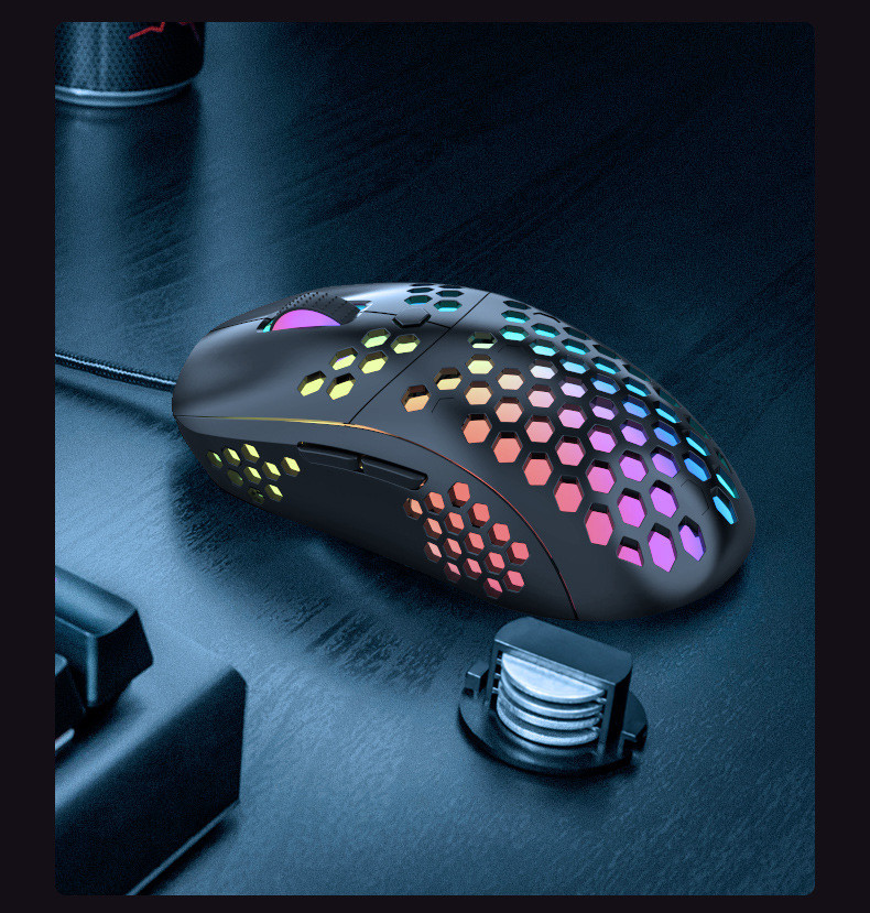 USB 6400DPI RGB 8D Optical Ergonomic Gaming Mouse For PC