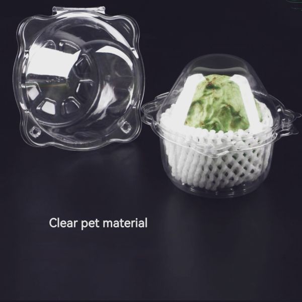 Customized Disposable Transparent Single Grid Shakya Fruit Blister Clamshell Packaging Mini Cavity PET Plastic Transparent Dragon Fruit Packaging Box
