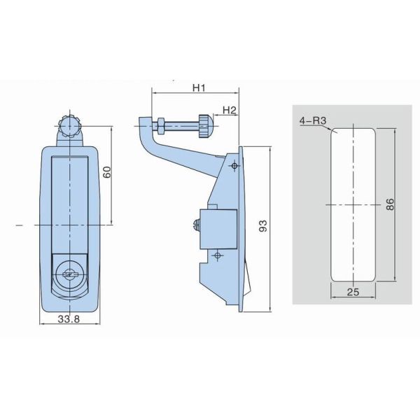MS606 Push Button Panel Lock door locks types use for steel industrial cabinet