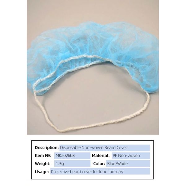 Double Elastic 40GSM Disposable Beard Nets