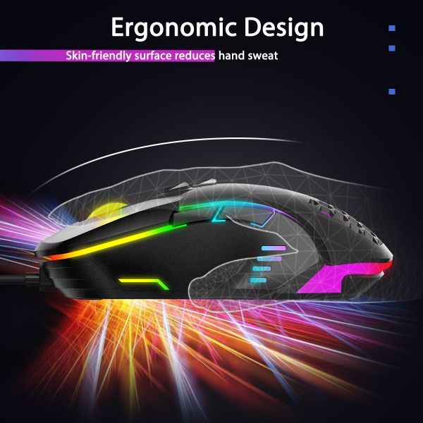 6400DPI Combatwing CW902 RGB Gaming Mouse 100mA With Para Cord