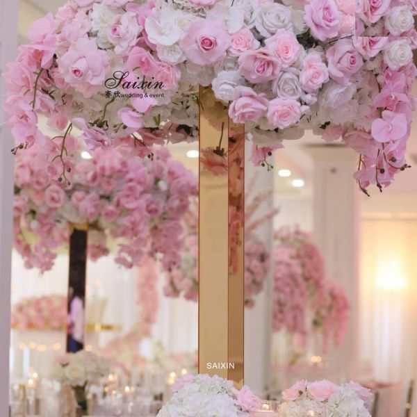 ZT-564 Luxury high White Pillar tree stand acrylic flower arrangement stands wedding table decoration