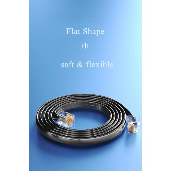6 Core Pure Copper Flat Cable RJ12 Double-headed 6-core Telephone Cable