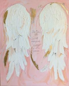 China Angle Wings Pattern Modern Canvas Wall Art Hand Painted Embellishments wholesale