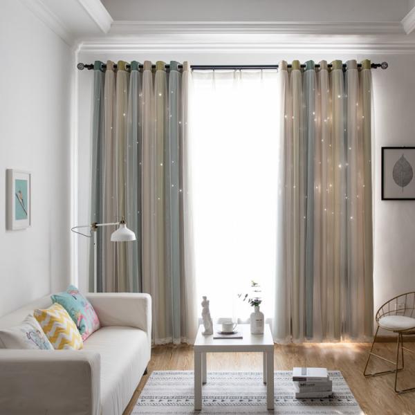 Quality Blackout Polyester Shower Curtains Self Embroidered Insulated for sale
