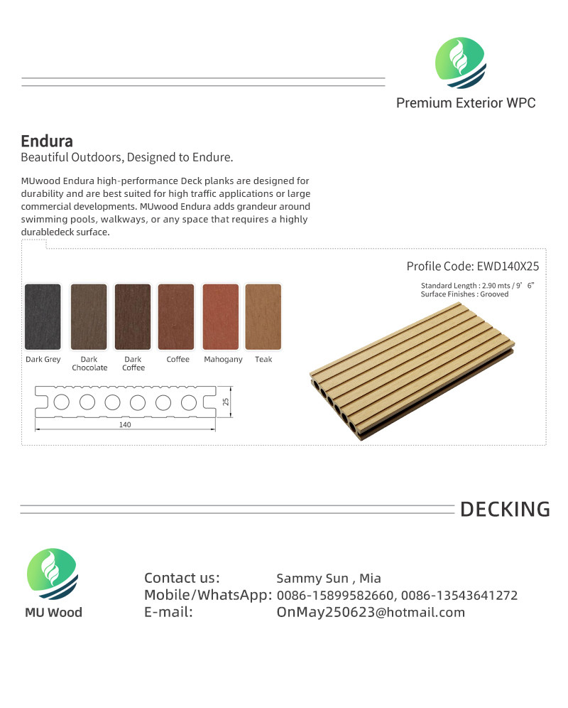 Classic WPC Floor Decking Panel Round Hole Rotproof High Strength