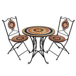 China Outdoor Patio Garden Bistro Iron Frame Nordic Antique 2 Seater Dining Table and Chair wholesale