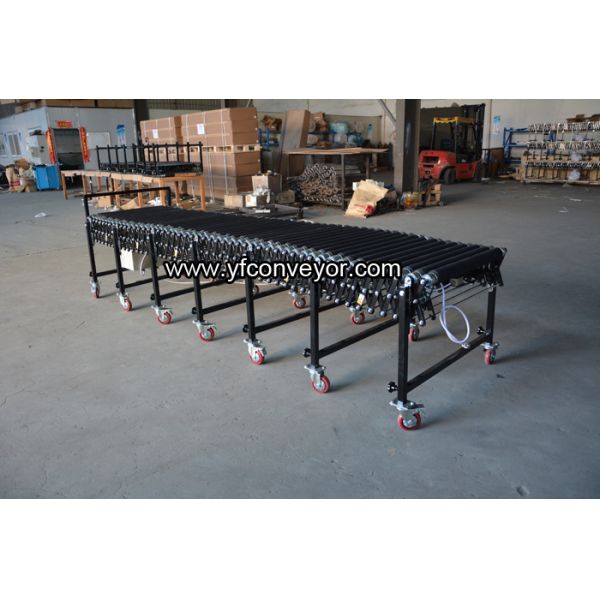 Flexible Expandable Motorized Rubber Coated Roller Conveyor,Loading Unloading Conveyor