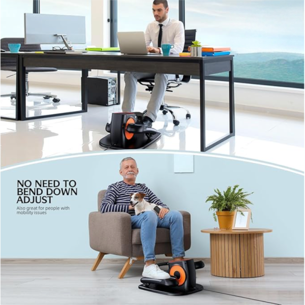 Under Desk Mini Elliptical Trainer |Rehab Pedal Exerciser with Remote