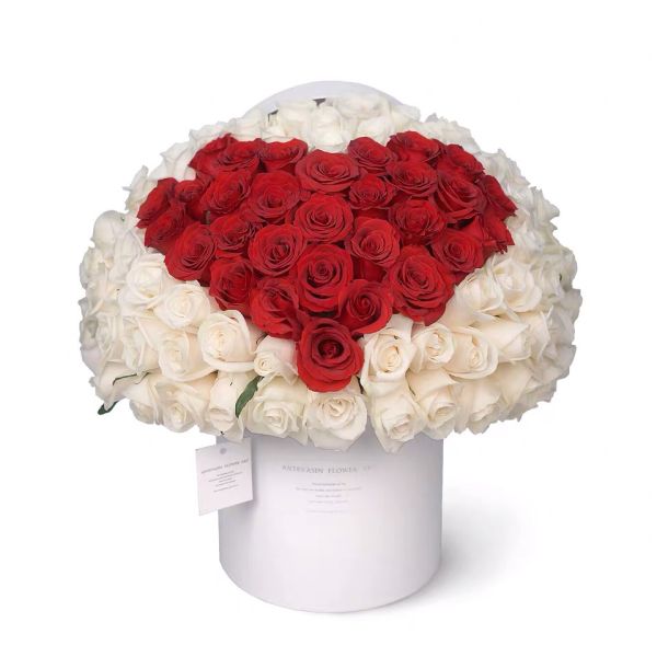 3mm Thick Customized Logo Rose Gold Stamped Round Flower Gift Box with Lid and Handle