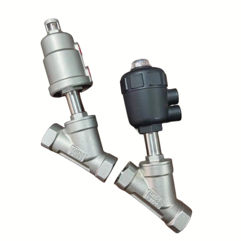 CF8/CF8m NPT Thread Double Acting Pneumatic Angle Seat Valve