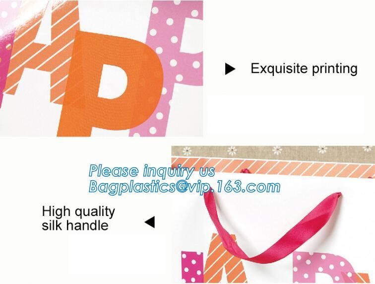 Custom paper bag with handle coated white paper bag printing pattern flower carrier bag,Flower carrier paper bags with d