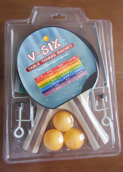 Quality Simple Good Table Tennis Bats Set With Post / Net 3 Balls Blister Packing for sale