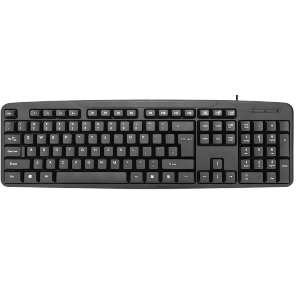 104-Key Waterproof Wired Office Keyboard HIPS 1.2m Cable Custom Silk-Screen Logo