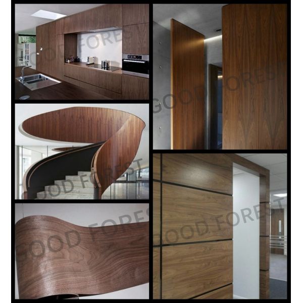 Grain Crotch Natural Wood Veneer Sheets Quarter Cut American Walnut