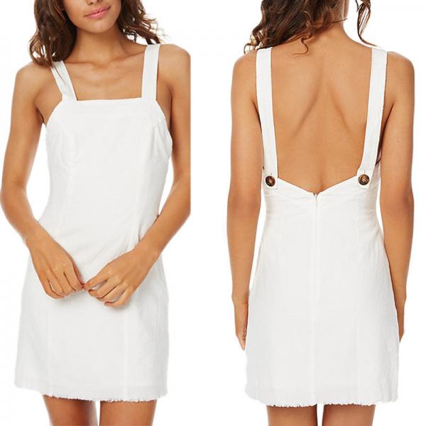 Quality Summer elegant women casual white dress for sale