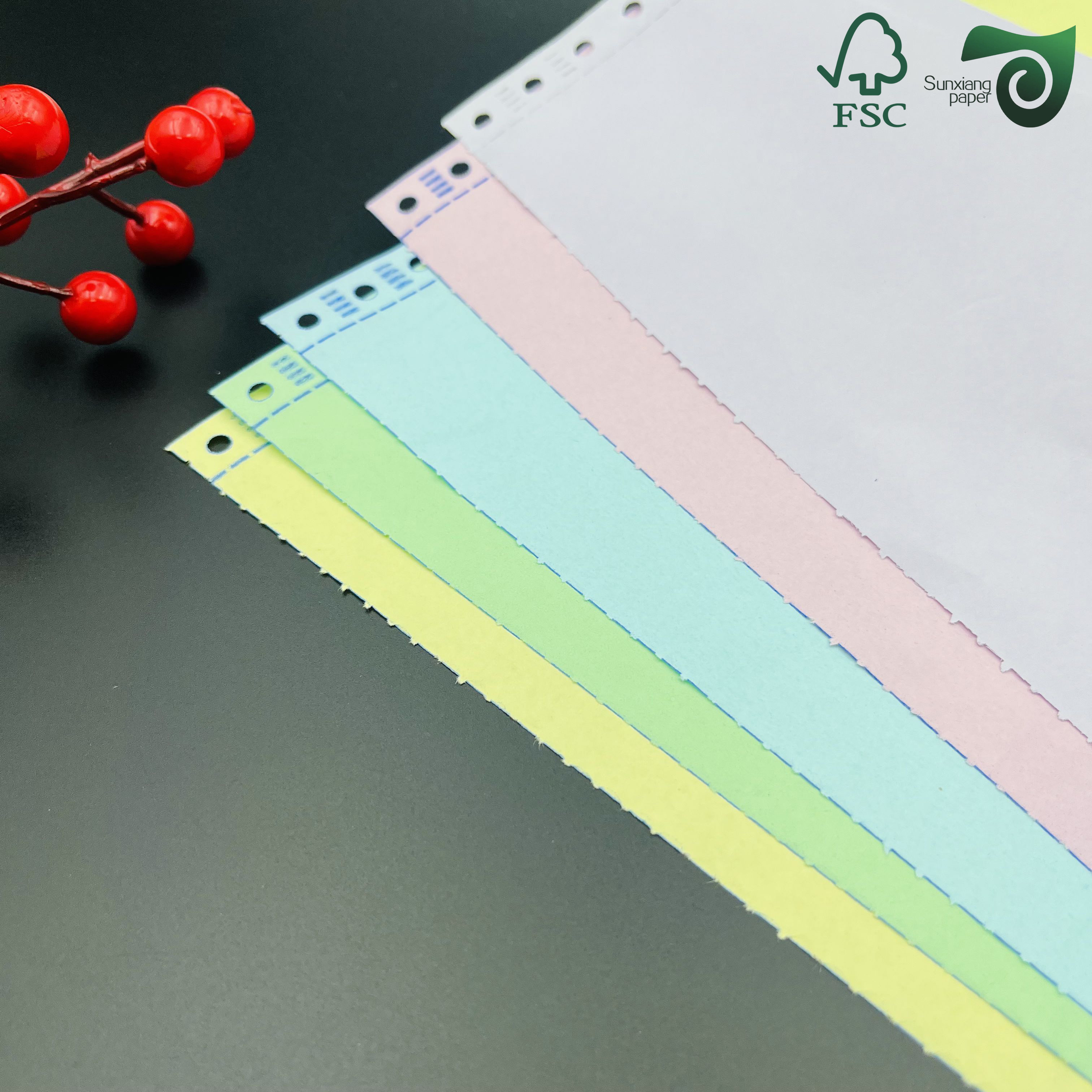 55gsm 60gsm Yellow Blue Blank Carbonless Paper In Letter Size For Receipt Printing FSC